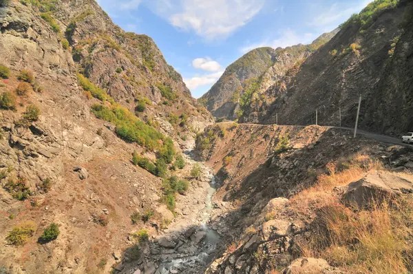 stock image Girdimanchay river in Azerbaijan mountains on the way to lahij village