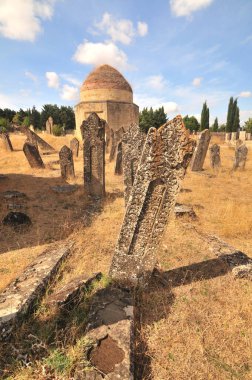 Yeddi Gumbaz mausoleum  a cemetery  south to Shamakhi , Azerbaijan clipart