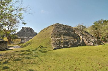   Xunantunich -  Ancient Maya archaeological site in western Belize with pyramid El Castillo                              clipart