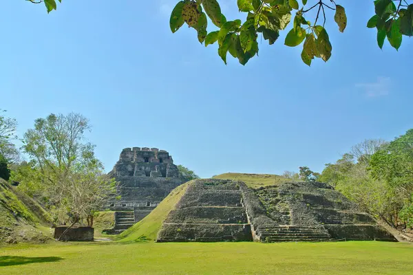 stock image   Xunantunich -  Ancient Maya archaeological site in western Belize with pyramid El Castillo                             