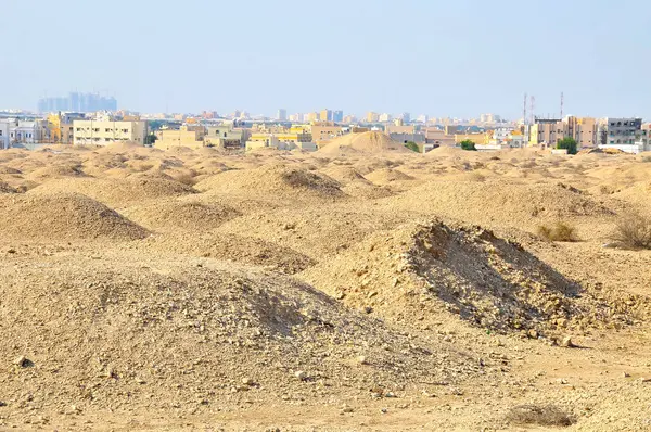 stock image The Dilmun Burial Mounds a UNESCO World Heritage Site comprising necropolis areas on the main island of Bahrain 