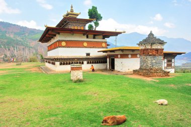    Chimi Lhakhang, also known as Chime Lhakhang  temple, a Buddhist monastery in Punakha District, Bhutan.                             clipart