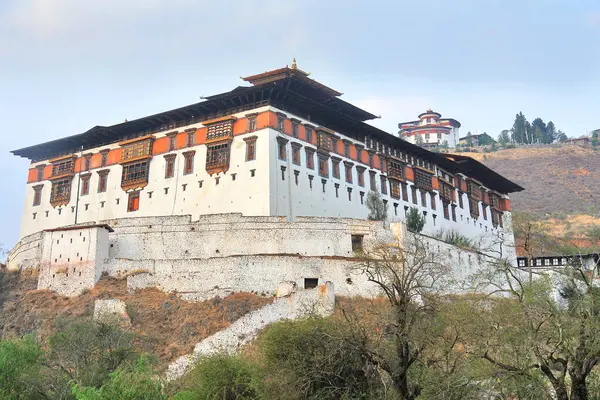 stock image           View of the Bhutanese Rinpung Dzong Monastery on a hill in Paro                     