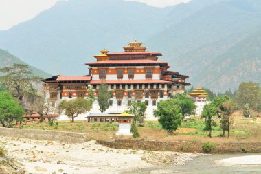 The Punakha Dzong administrative centre of Punakha District in Punakha, Bhutan clipart