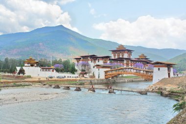 The Punakha Dzong administrative centre of Punakha District in Punakha, Bhutan clipart