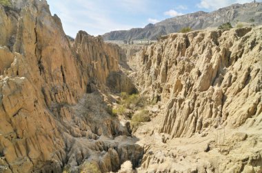 La Paz, Bolivya yakınlarında Ay Vadisi veya Valle de la Luna erozyon oluşumları