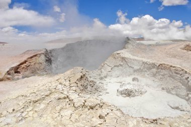  Geyser field Sol de Manana, Altiplano, Bolivia, South America. clipart