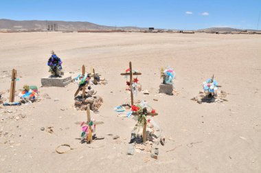 Cemetery in the Atacama Desert in Julaca in southern Bolivia clipart