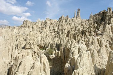 La Paz, Bolivya yakınlarında Ay Vadisi veya Valle de la Luna erozyon oluşumları