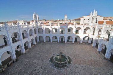 San Felipe de Neri Manastırı. Eski kent Sucre, Bolivya manzaralı.,