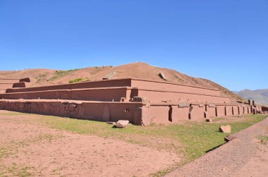 Akapana Temple in  Tiwanaku  Pre-Columbian archaeological site in western Bolivia  clipart