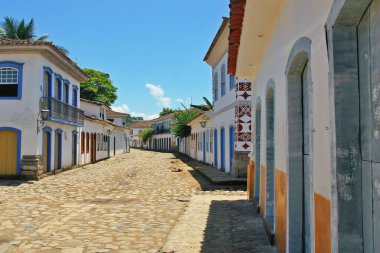 Old Streets in Paraty or Parati - well preserved Portuguese colonial and Brazilian Imperial city  located on the Costa Verde. clipart