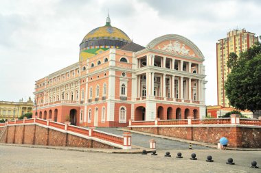Amazon Tiyatrosu. Manaus, Brezilya 'da bir opera binası.                               