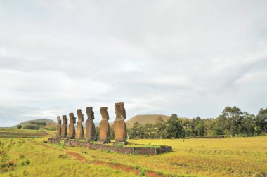 Ahu Akivi  sacred place on the Chilean island of Rapa Nui (or Easter Island), Chile clipart