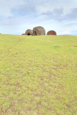  Puna Pau  source of the red scoria  used to carve the pukao (topknots) for  moai statues on Easter Island                               clipart