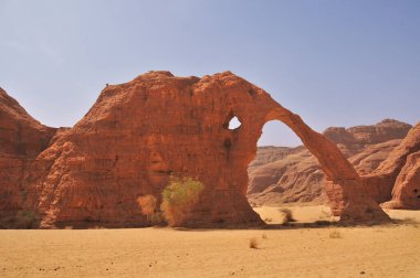 Çad 'ın kuzeydoğusundaki Ennedi Çölü' ndeki Fil Kayası. 