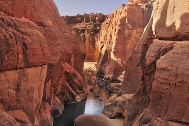 The Guelta d'Archei located in the Ennedi Plateau, in north-eastern Chad clipart