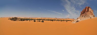 Fresh Water Lake Boukkou in Ounianga Serir series of lakes in the Sahara Desert, Chad clipart