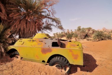 Libyan army quipment  destroyed during  military conflict with Chad clipart