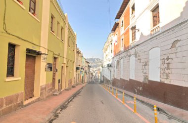 Ekvador 'un eski Quito şehrinin sokakları