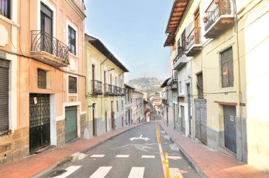 Streets of the old town of Quito, Ecuador clipart