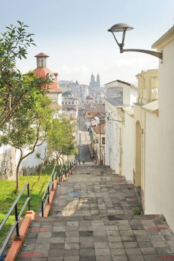           Streets of the old town of Quito, Ecuador                      clipart