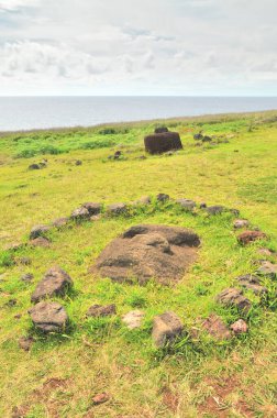 Doğu Polinezya, Şili 'deki Rapa Nui' deki (Paskalya Adası) Ahu Vinapu arkeolojik alanı