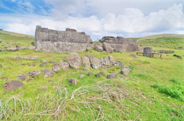 Ahu Vinapu  archaeological site on Rapa Nui (Easter Island) in Eastern Polynesia, Chile clipart