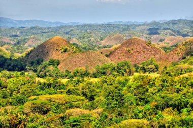      The Chocolate Hills - Filipinler 'in Bohol bölgesinde jeolojik oluşum.                          