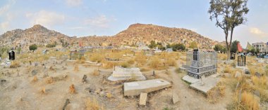 Graveyard of Sakhi Shah-e Mardan Shrine or Ziyarat-e Sakhi shrine and mosque located in the Karte Sakhi area of Kabul, Afghanistan. clipart