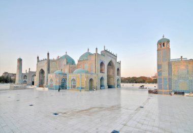 Mausoleum of Ali  or Blue Mosque  located in Mazar-i-Sharif, Afghanistan clipart