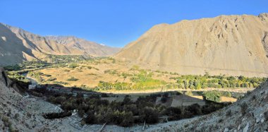 Panjshir Valley  in northeastern Afghanistan near the Hindu Kush mountain.  clipart