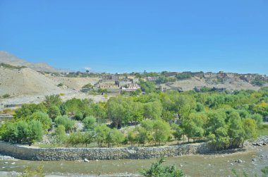 Panjshir Valley  in northeastern Afghanistan near the Hindu Kush mountain.  clipart