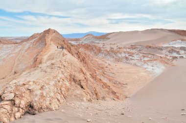 San Pedro de Atacama 'nın batısındaki Şili Atakama Çölü' ndeki sözde Ay Vadisi.