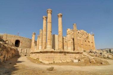 Ürdün 'de bulunan Roma şehri Jerash' ın kalıntıları