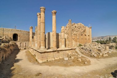 Ürdün 'de bulunan Roma şehri Jerash' ın kalıntıları