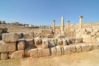 Ürdün 'de bulunan Roma şehri Jerash' ın kalıntıları