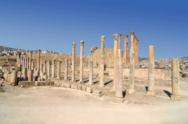 Ürdün 'de bulunan Roma şehri Jerash' ın kalıntıları