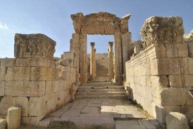   Ürdün 'de bulunan Roma şehri Jerash' ın kalıntıları                             