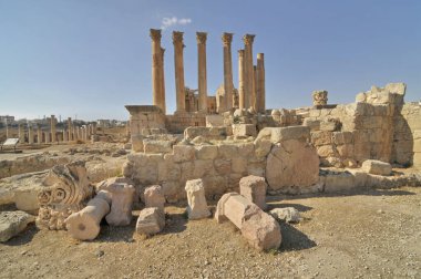   Ürdün 'de bulunan Roma şehri Jerash' ın kalıntıları                             
