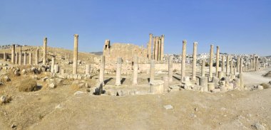   Ürdün 'de bulunan Roma şehri Jerash' ın kalıntıları                             