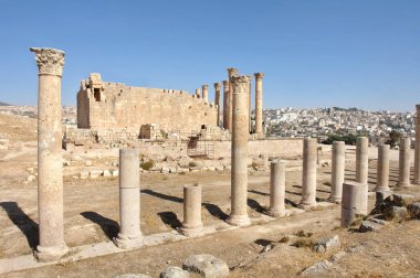     Ürdün 'deki antik Roma şehri Jerash' ın kalıntıları                           
