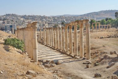     Ürdün 'deki antik Roma şehri Jerash' ın kalıntıları                           