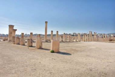     Ürdün 'deki antik Roma şehri Jerash' ın kalıntıları                           