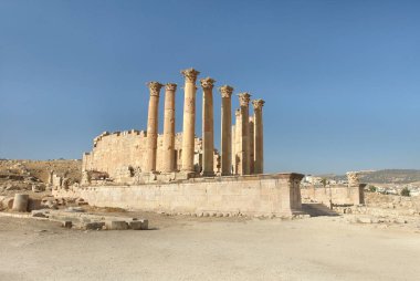     Ürdün 'deki antik Roma şehri Jerash' ın kalıntıları                           