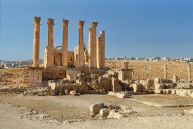     Ürdün 'deki antik Roma şehri Jerash' ın kalıntıları                           