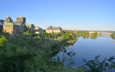 Kanada 'nın başkenti Ottawa' nın Panorama 'sı, Ottawa Nehri üzerinde yer almaktadır.
