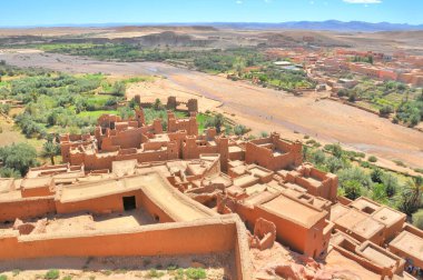Benhaddou 'da - Fas' ta tarihi bir kaşba ya da çar