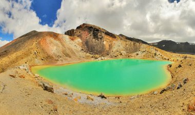 Yeni Zelanda 'daki Tongariro Ulusal Parkı' nda Tongariro Alp Parkı..