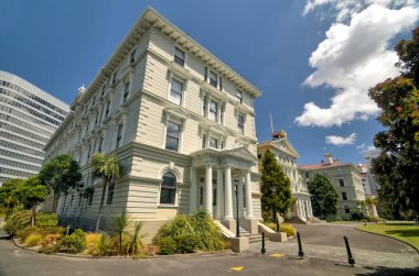 Wellington 'daki Lambton rıhtımında bulunan eski hükümet binaları.